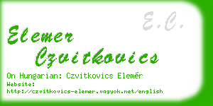 elemer czvitkovics business card