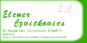 elemer czvitkovics business card